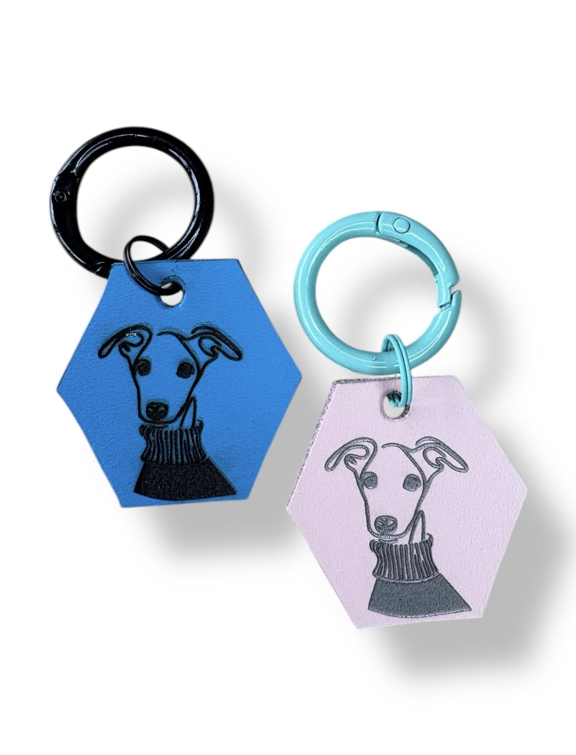 Leather Key Ring - Puppy Portrait