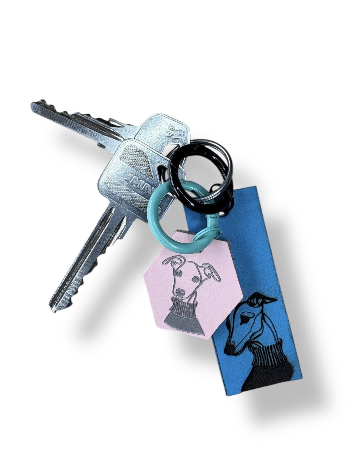 Leather Key Ring - Puppy Portrait
