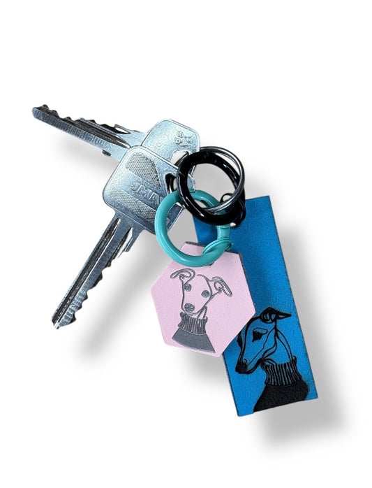 Leather Key Ring - Puppy Portrait