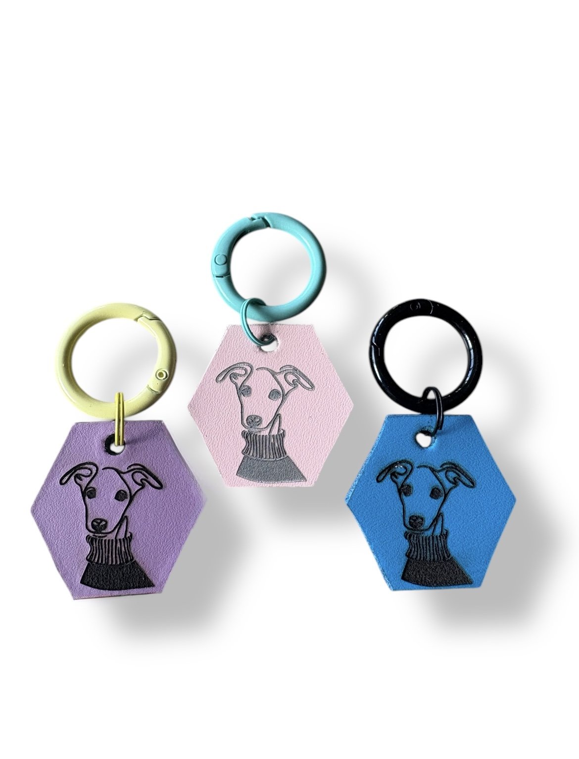 Leather Key Ring - Puppy Portrait