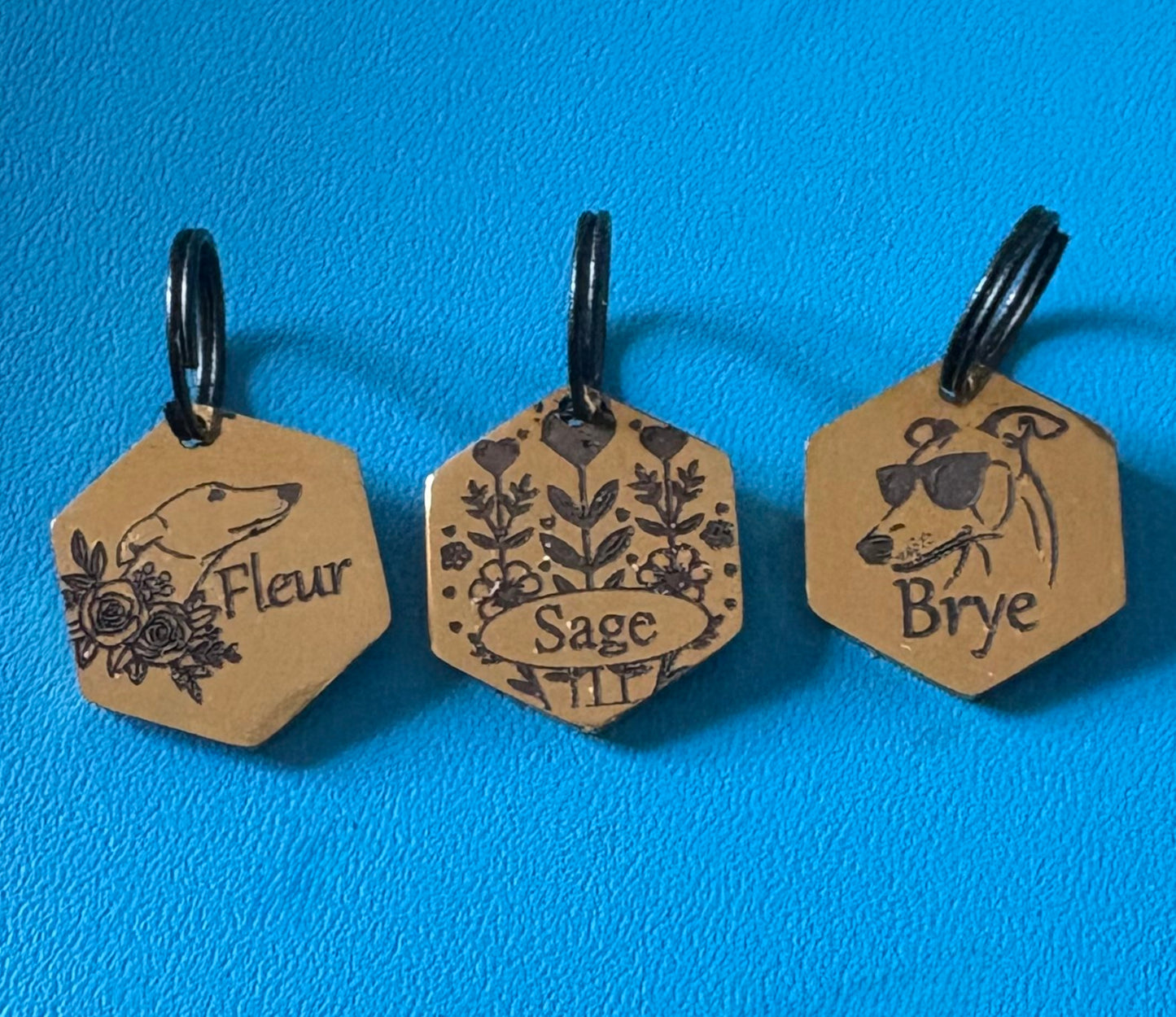 Engraved Dog Tags - Hexagonal