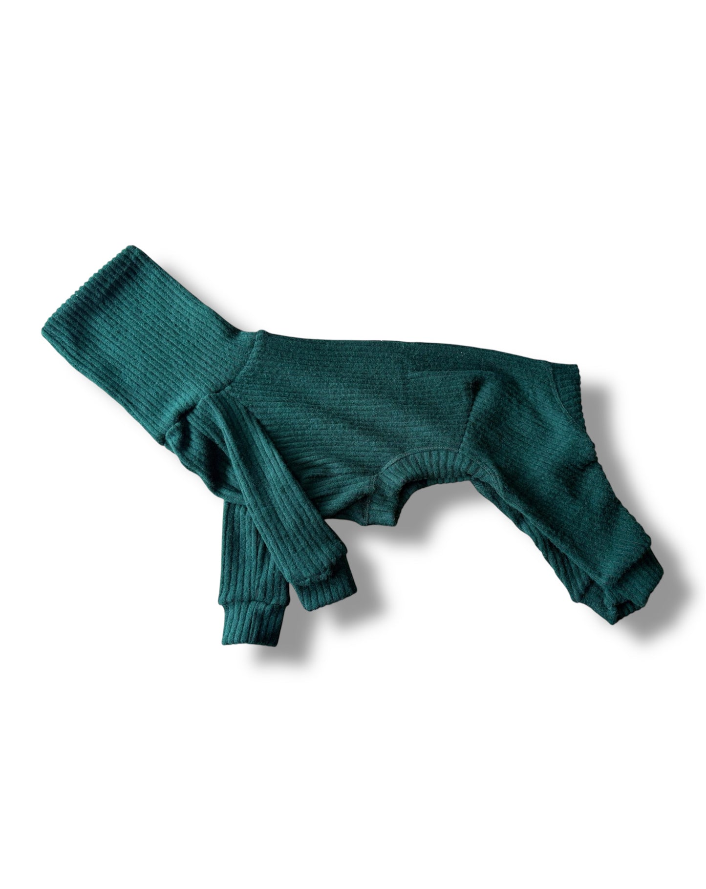 Ribbed Jersey Suit - Bottle Green