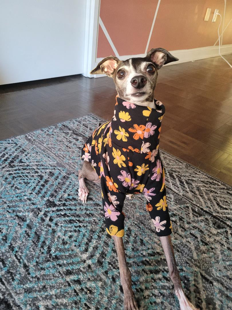 Fleece Lined Sweatshirt Jumper - Flower Power