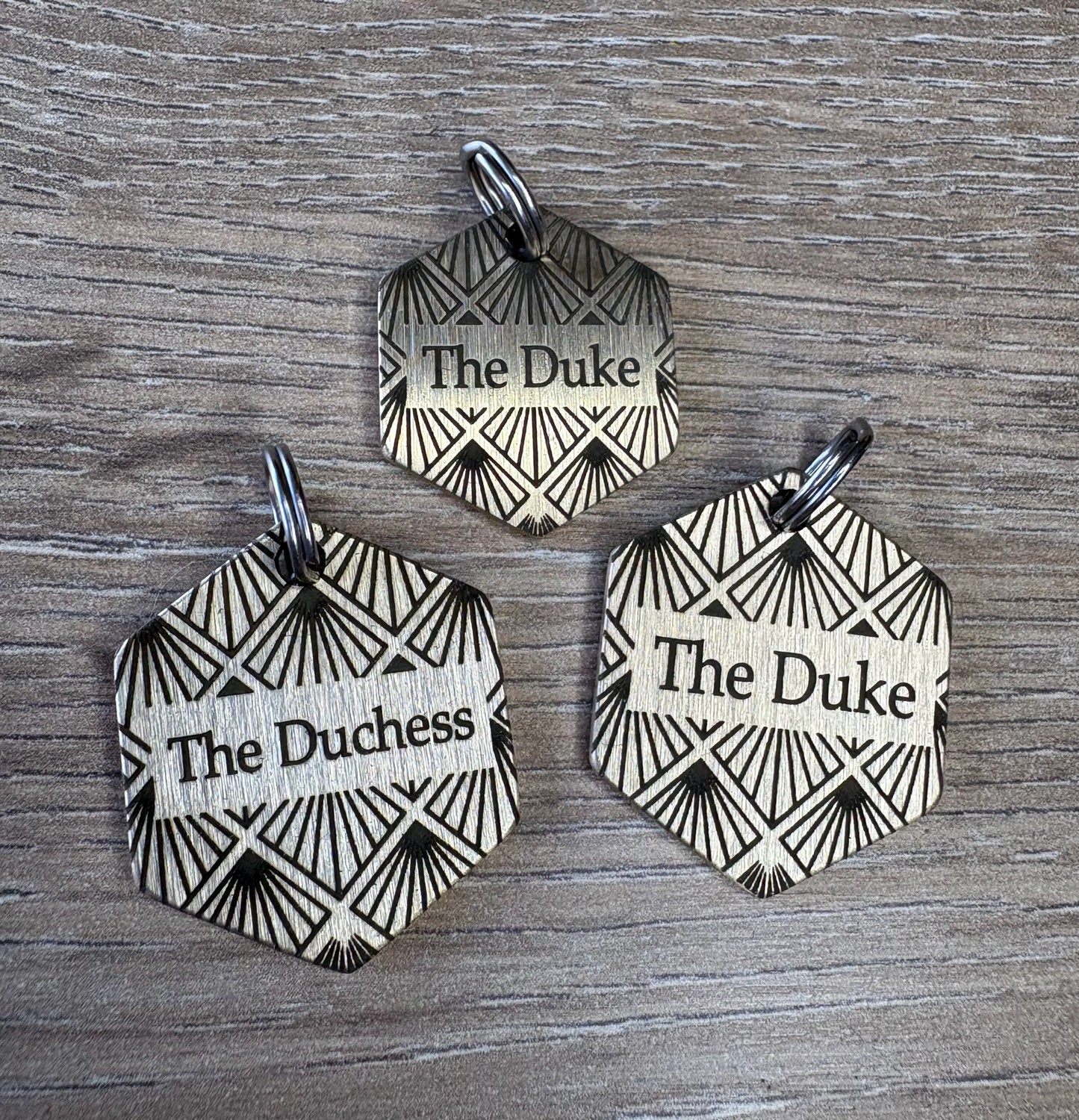 Engraved Dog Tags - Hexagonal
