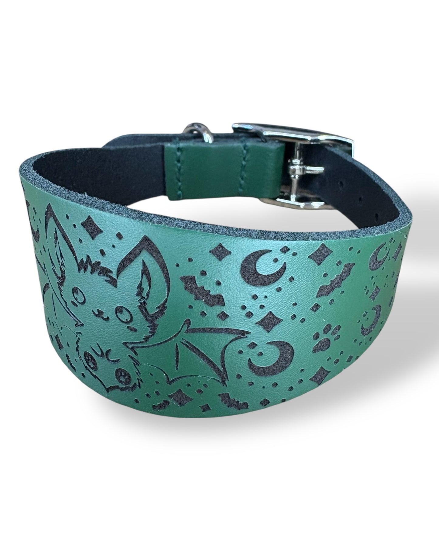 Leather Collar - HALLOWEEN - The Moonlit Bat