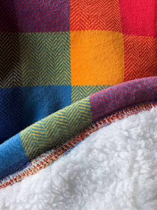 Sherpa Lined Fleece Jumper - Bright Plaid