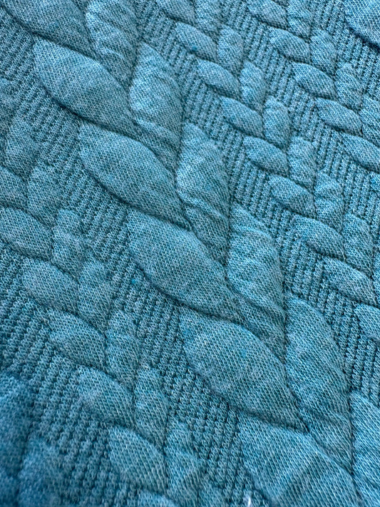Jersey Cable Knit Suit - Petrol Blue