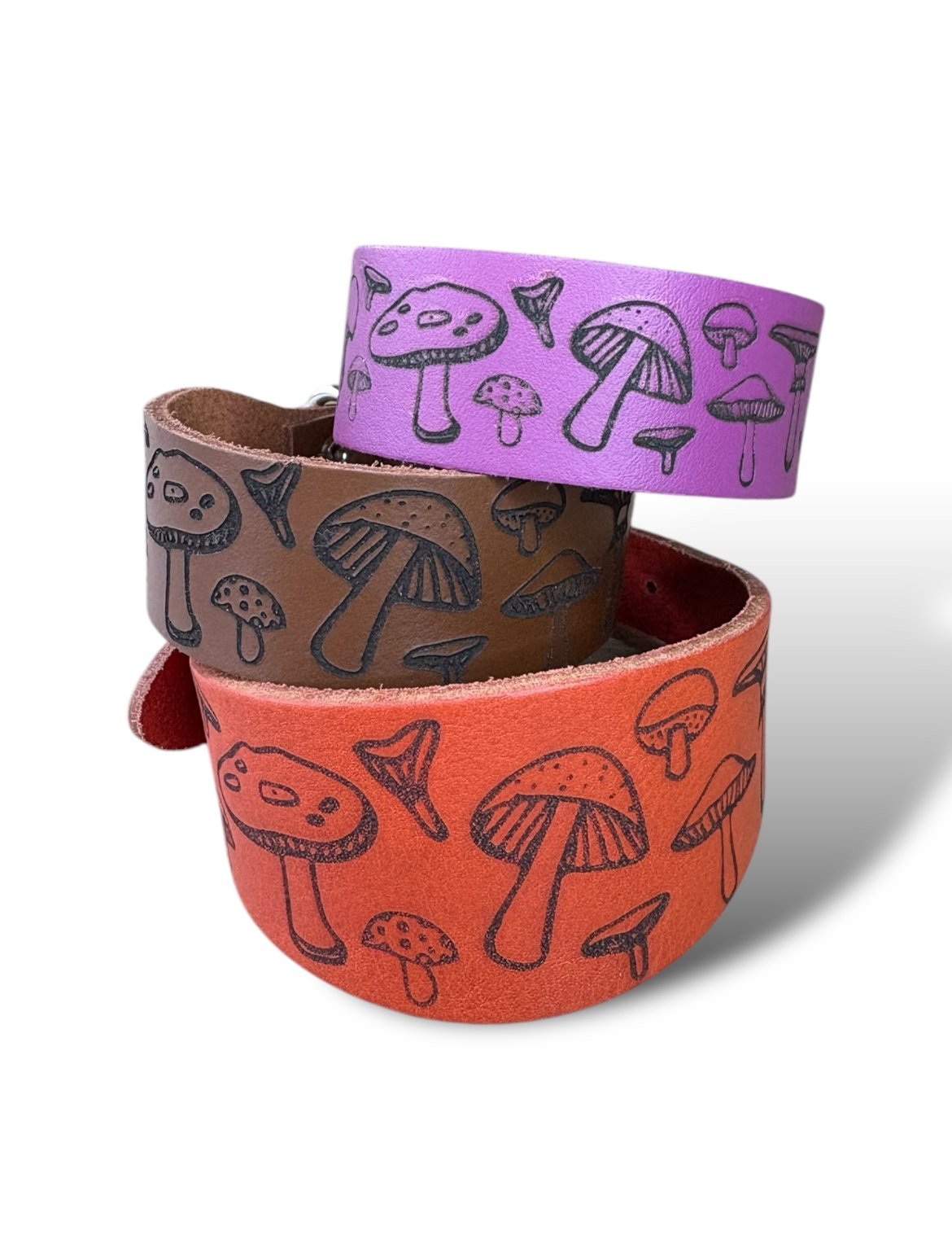 Leather Collar - Mushroom