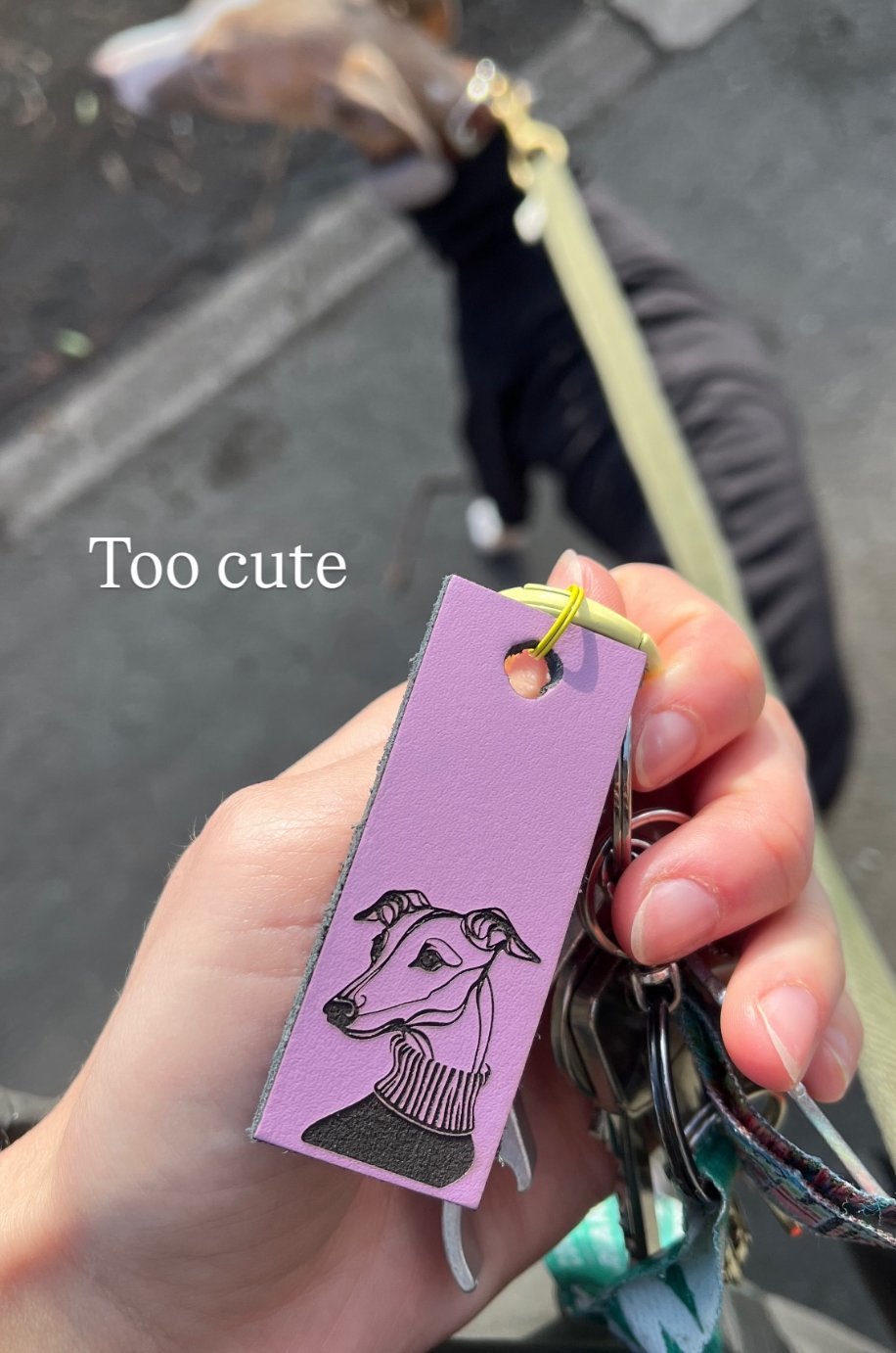 Leather Key Ring - Hound Portrait
