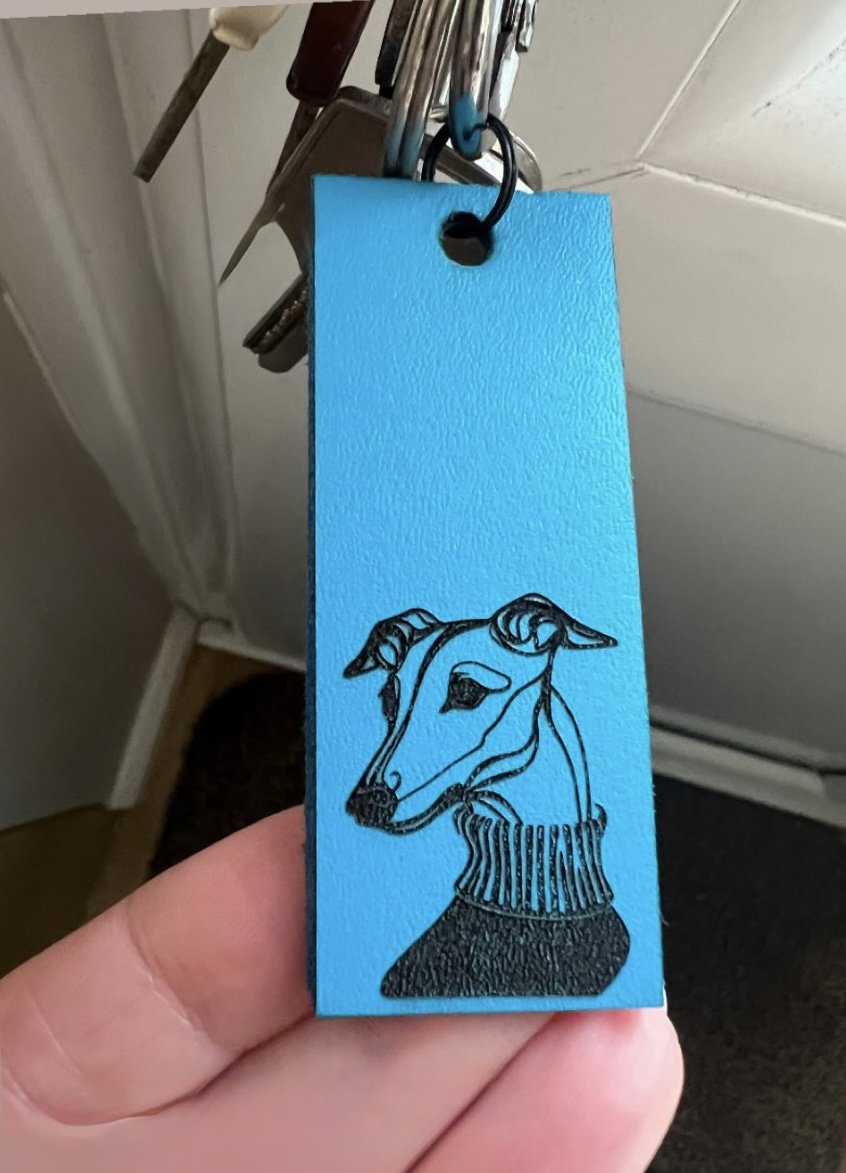 Leather Key Ring - Hound Portrait