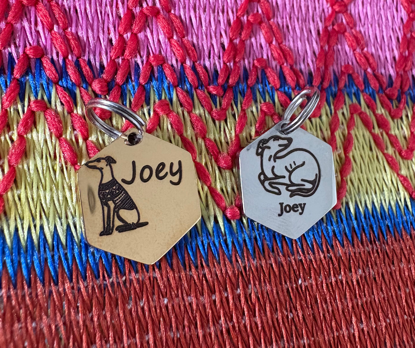 Engraved Dog Tags - Hexagonal