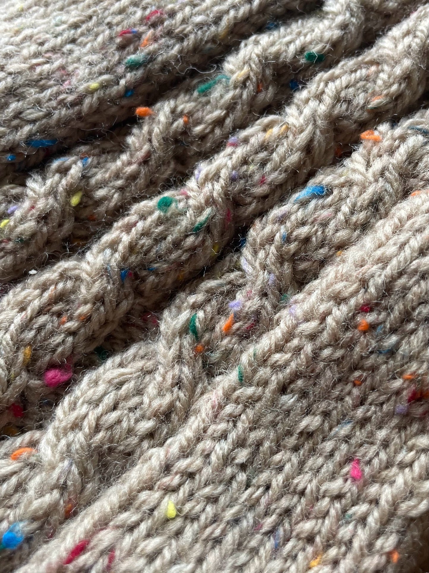 Knitted Coat - Button Up - Speckled Oat