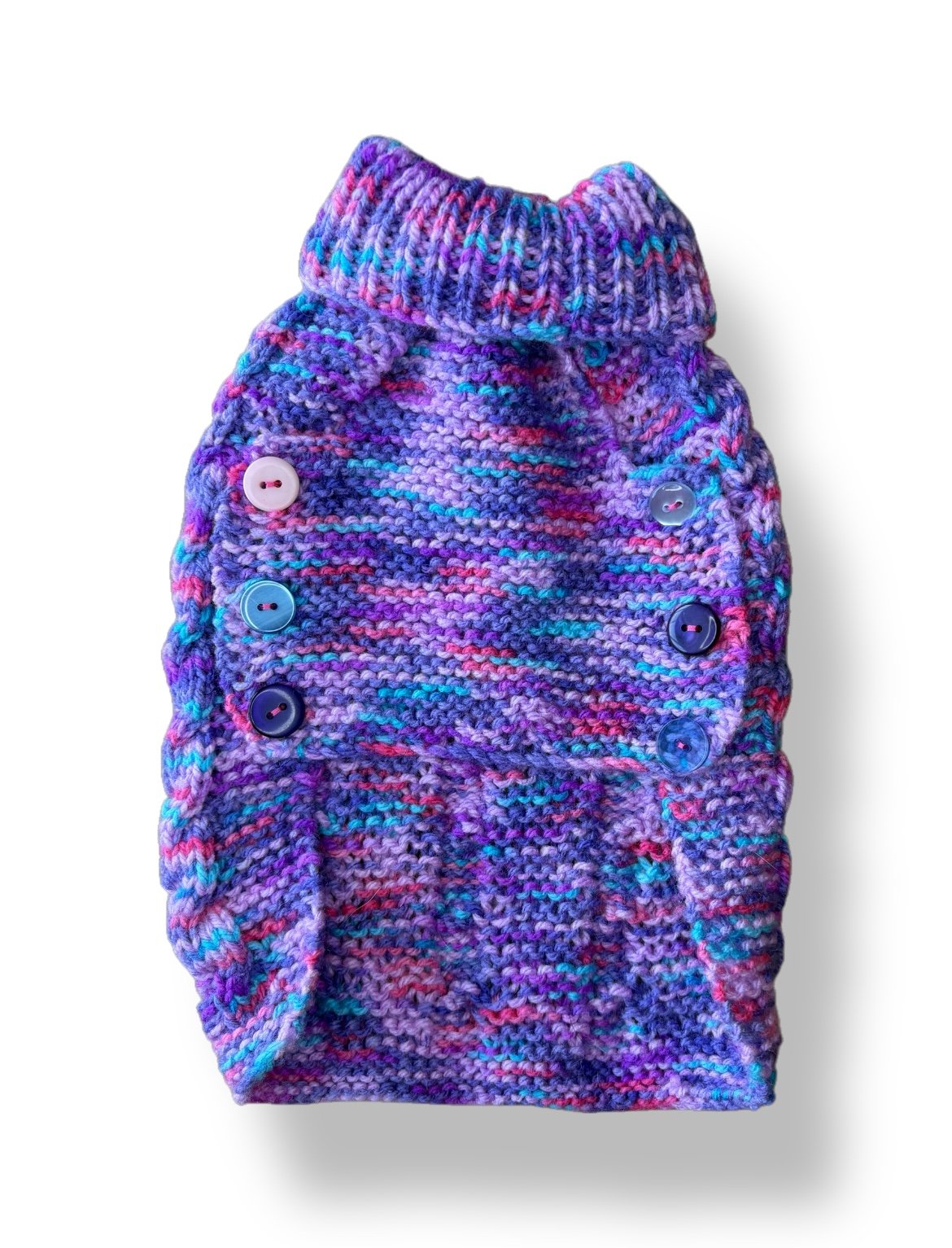 Knitted Jumper - Button Up - Purple