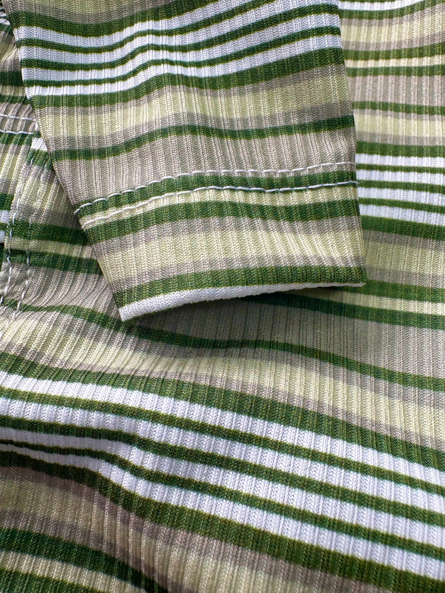 Ribbed Jersey T-Shirt - Green Stripe