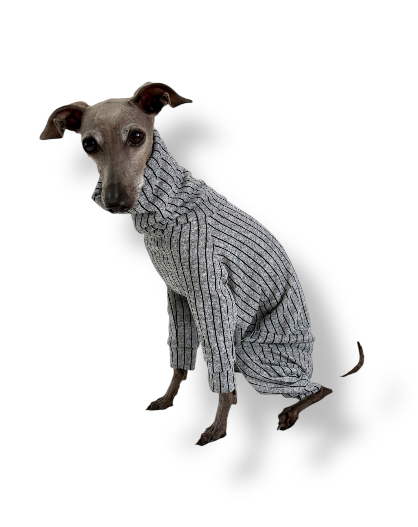 Knit Jersey Suit - Grey Stripe