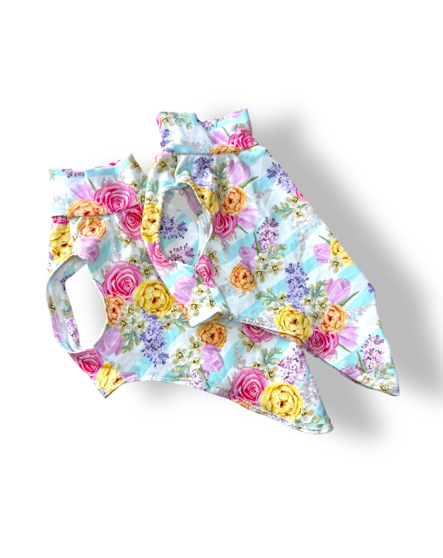 Puppy Jersey Vest - Floral Stripe