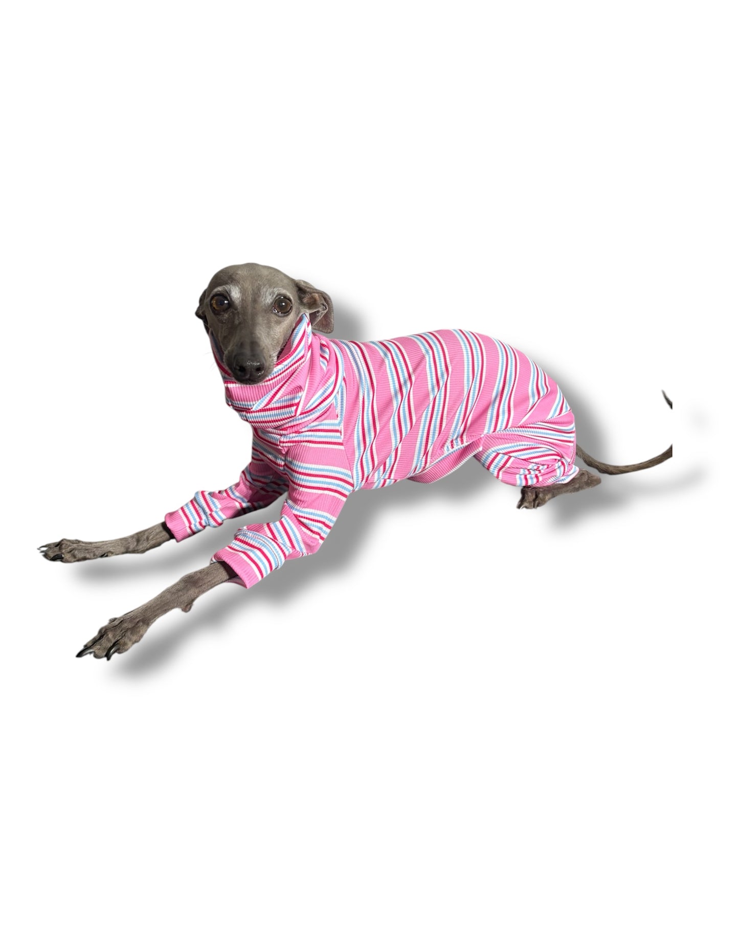 Ribbed Jersey Suit - Pink Stripes