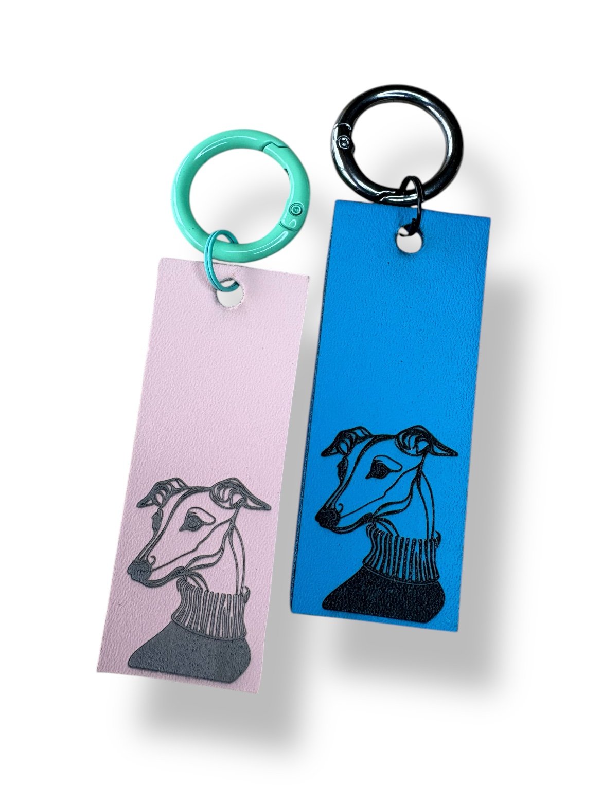 Leather Key Ring - Hound Portrait