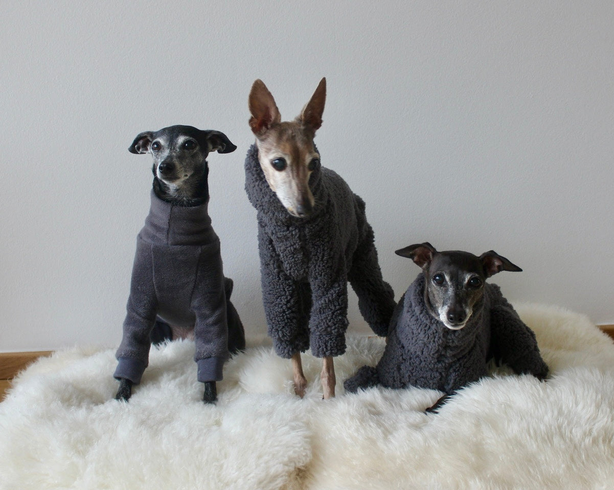 Cuddle Fur Fleece Suit - Dark Grey