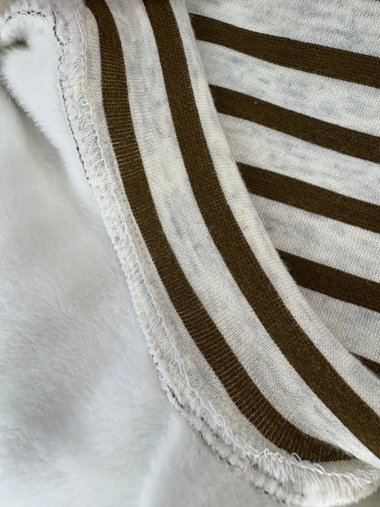 Fleece Lined Sweatshirt - Cappuccino Stripes