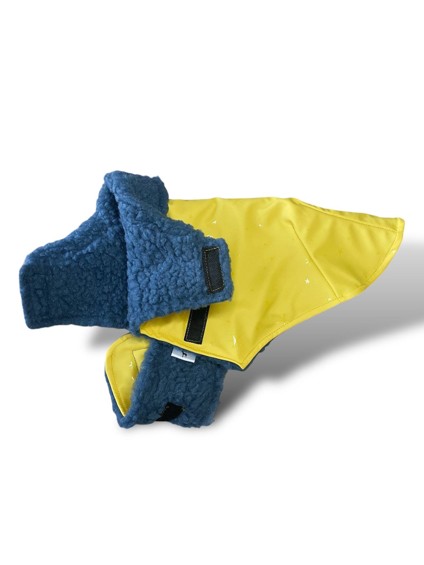 Rain Mac - Yellow Starfish & Blue Sherpa Lining