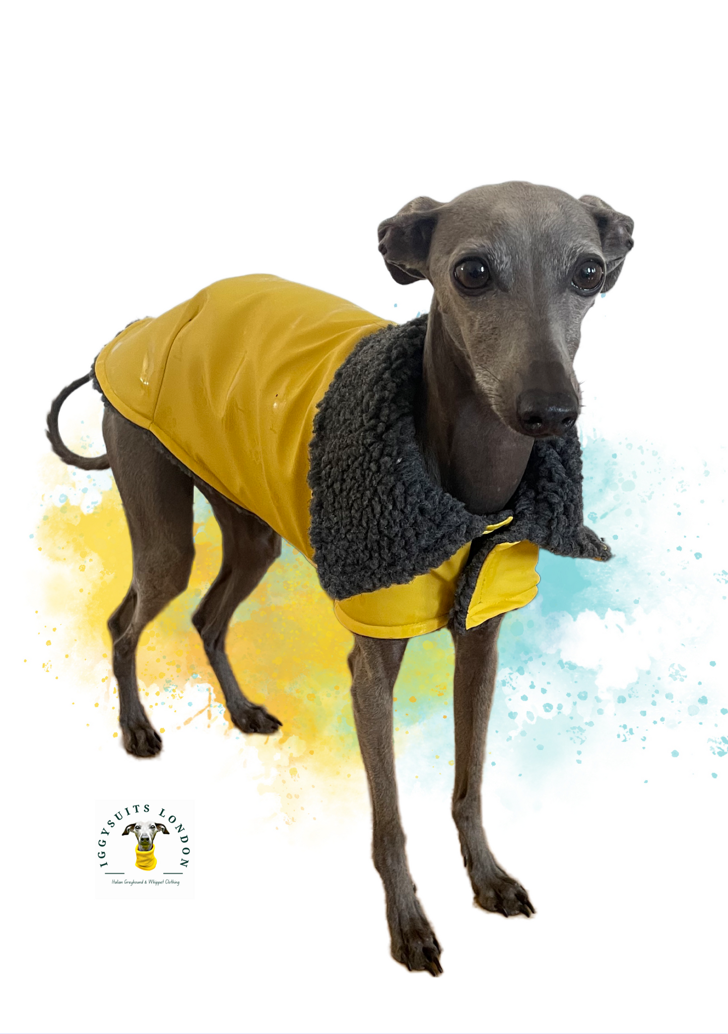 Rain Mac - Yellow Starfish & Boucle Fleece Lining