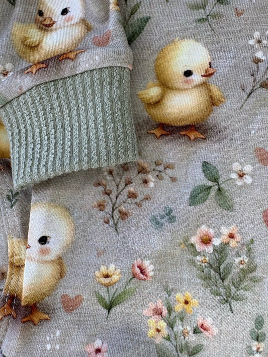 Jersey Suit - Easter Chicks Sage
