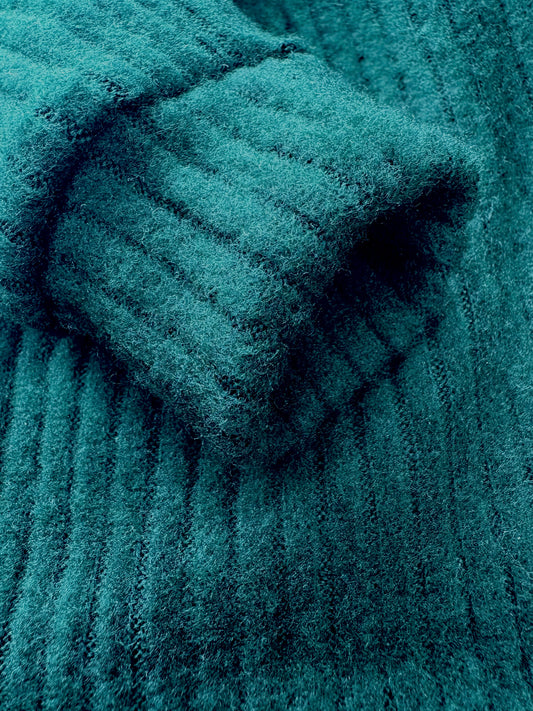 Ribbed Jersey Suit - Bottle Green