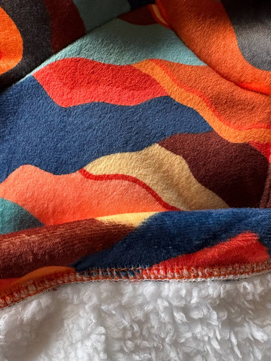 Sherpa Lined Fleece Puppy Jumper - Mountains