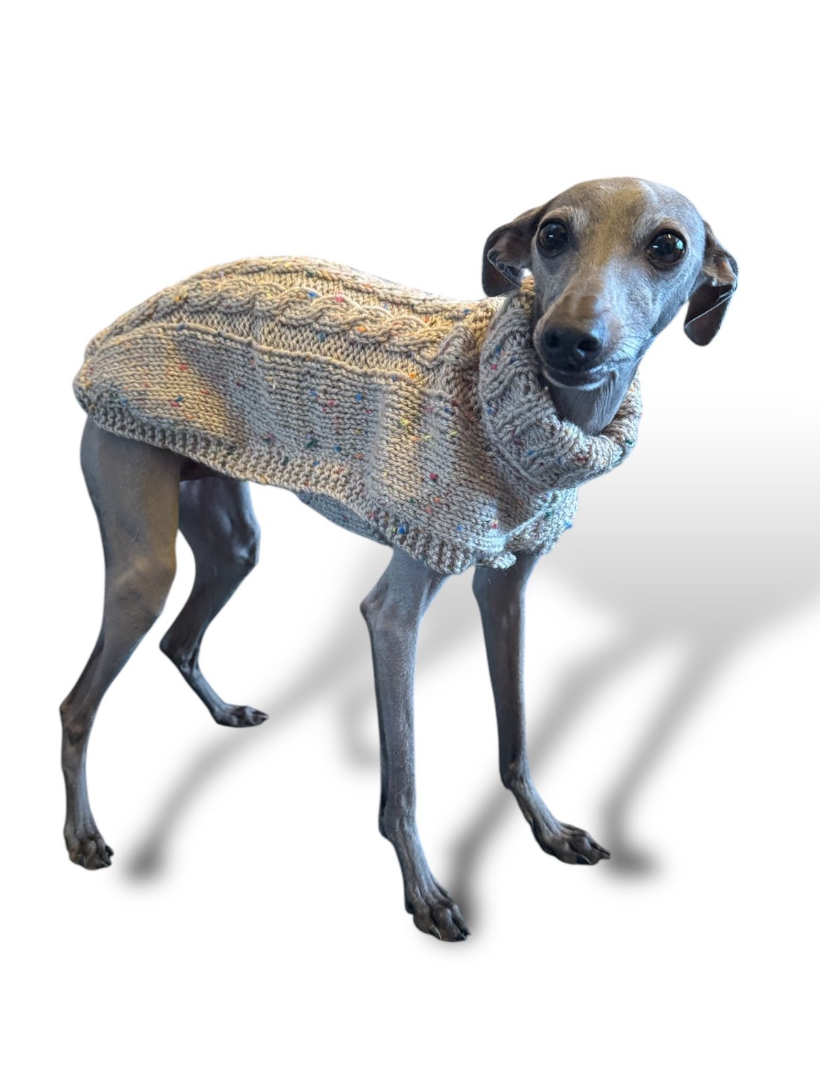 Knitted Coat - Button Up - Speckled Oat