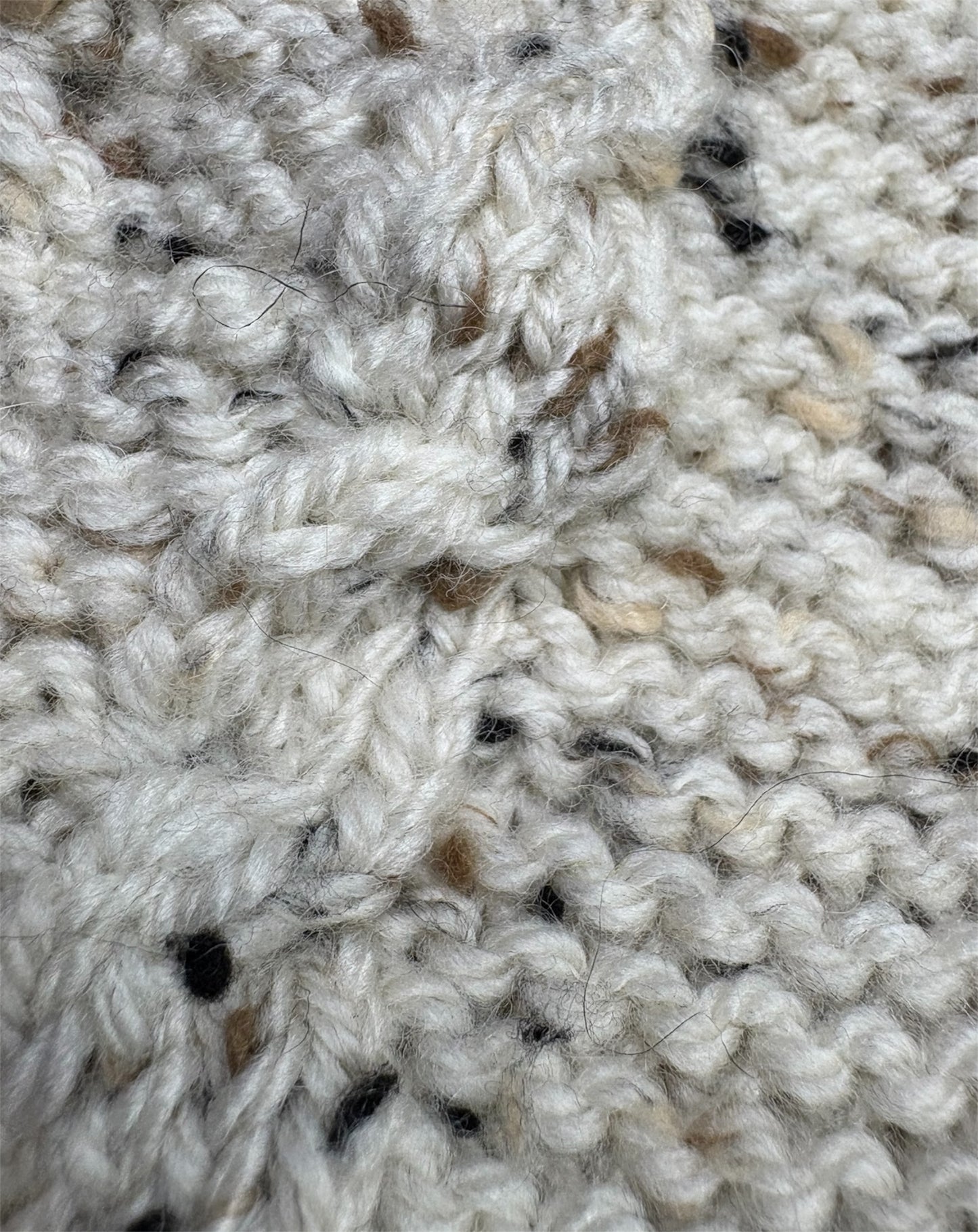 Knitted Jumper - Button Up - Fleck Cable Knit