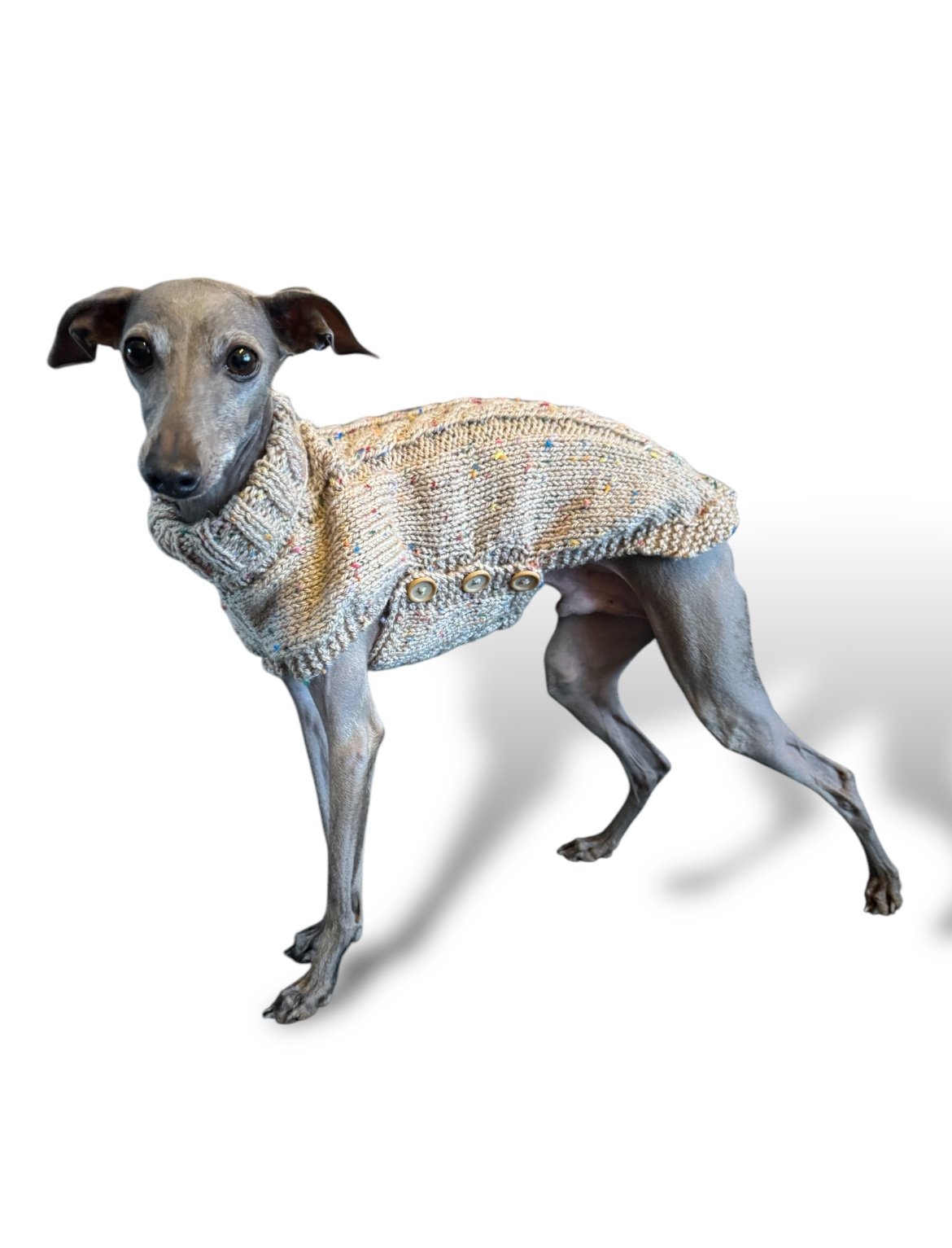Knitted Coat - Button Up - Speckled Oat
