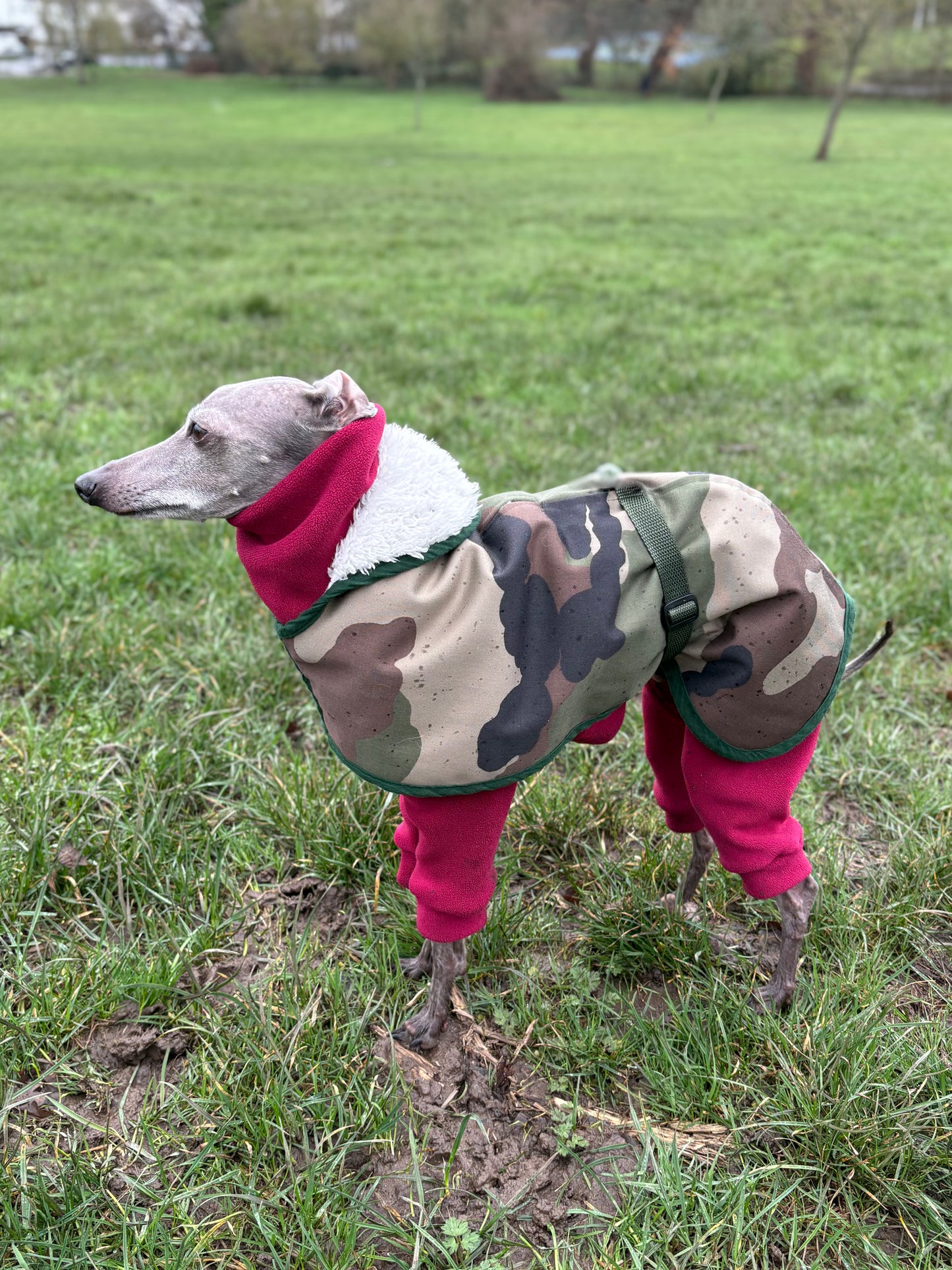 Ultra-Stretch Fleece Suit - Red & Blue
