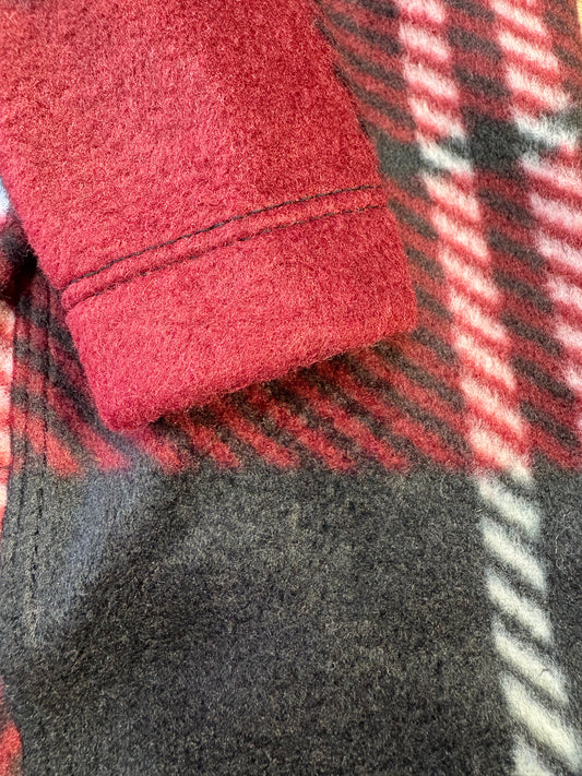 Fleece Jumper - Burgundy Tartan