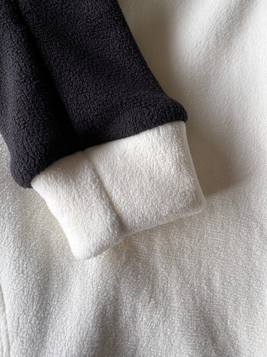Ultra-Stretch Fleece Suit - White & Black Tuxedo