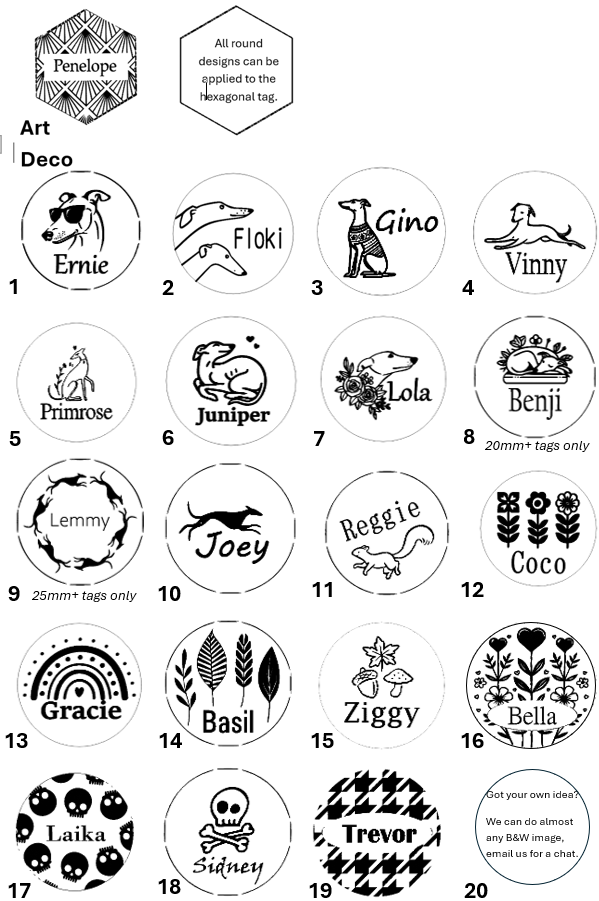 Engraved Dog Tags - Hexagonal