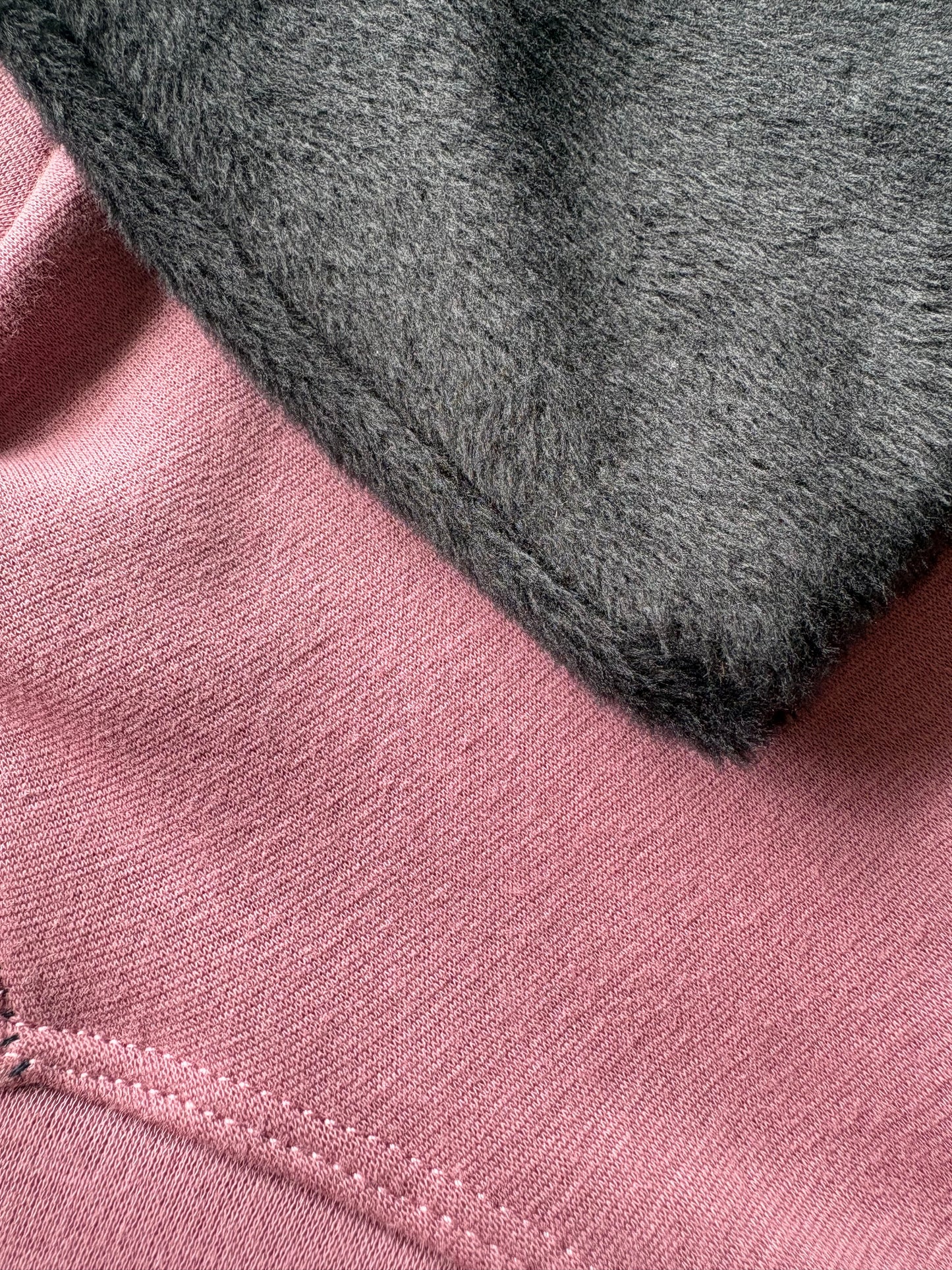 Fleece Lined Sweatshirt Suit - Pink & Black