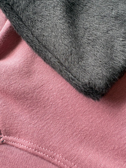 Fleece Lined Sweatshirt Suit - Pink & Black