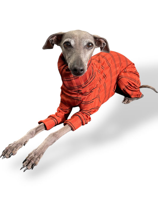 Ribbed Jersey Suit - Rust Orange