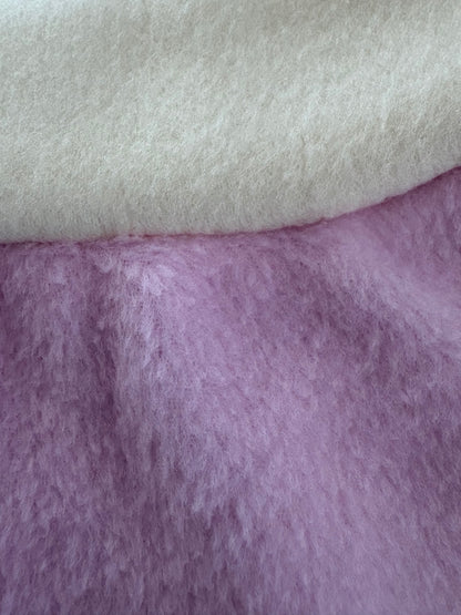 Fleece Vest - Baby Pink & White