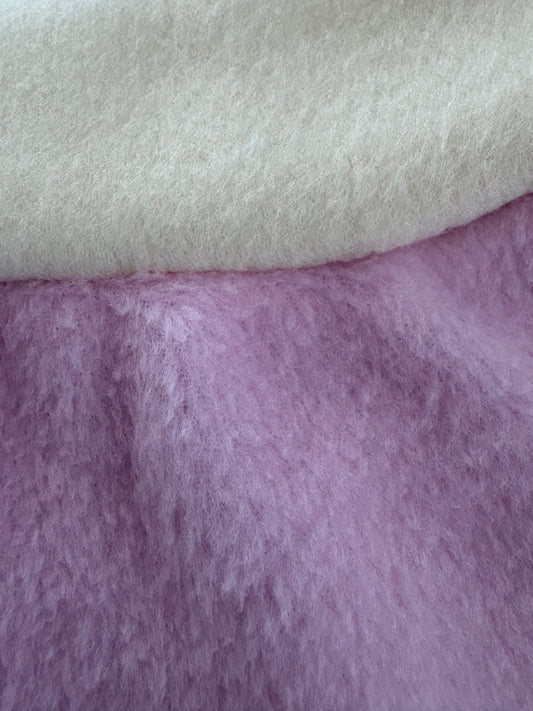 Fleece Vest - Baby Pink & White