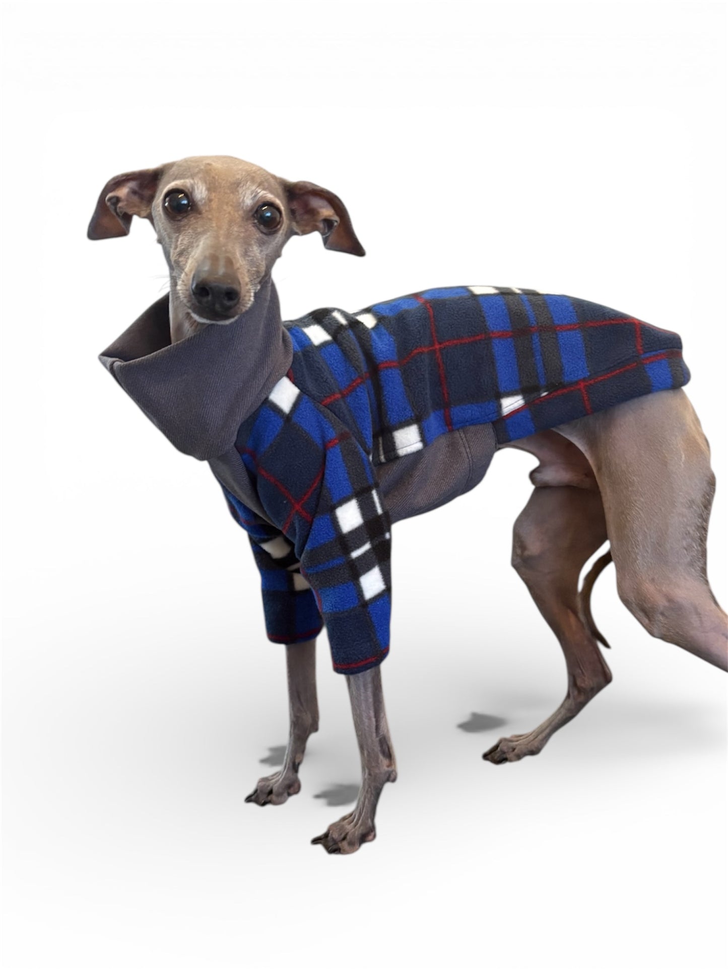 Fleece & Jersey Blend Jumper - Blue Plaid Tartan Mix