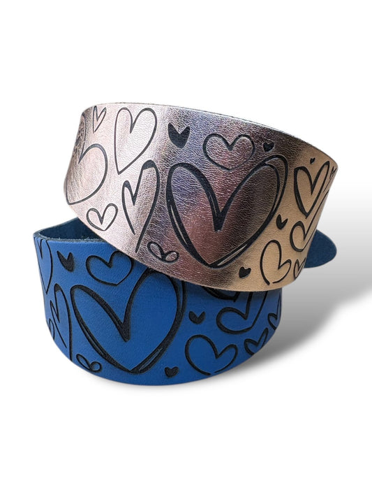 Leather Collar - Hearts