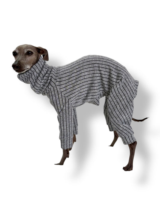 Knit Jersey Suit - Grey Stripe