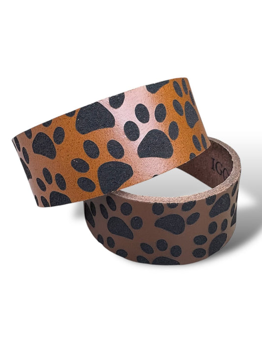 Leather Collar - Paws