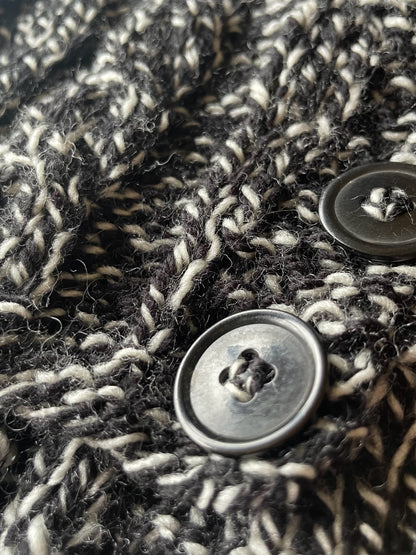 Knitted Coat - Button Up - Monochrome