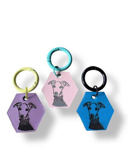Leather Key Ring - Puppy Portrait