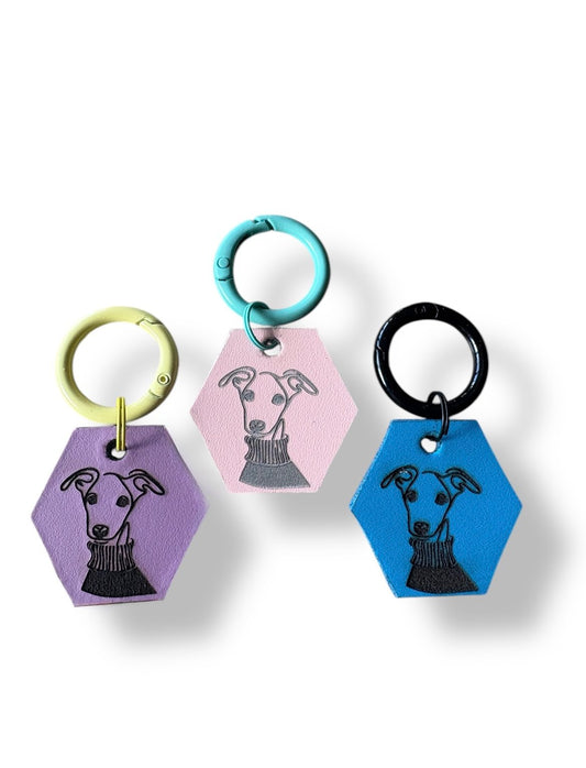 Leather Key Ring - Puppy Portrait