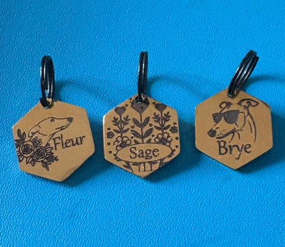 Engraved Dog Tags - Hexagonal