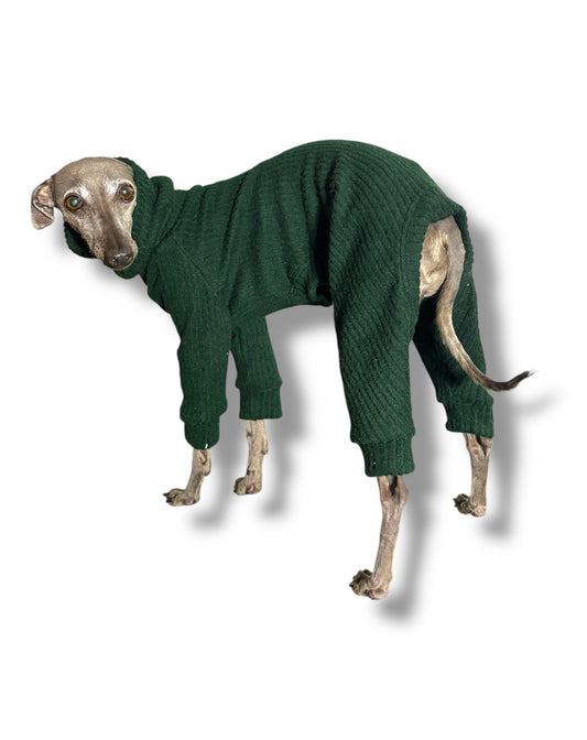 Ribbed Jersey Suit - Bottle Green